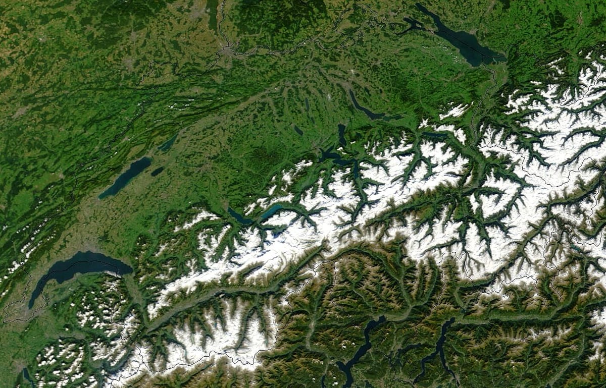 মানচিত্র স্যাটেলাইট সুইজারল্যান্ড