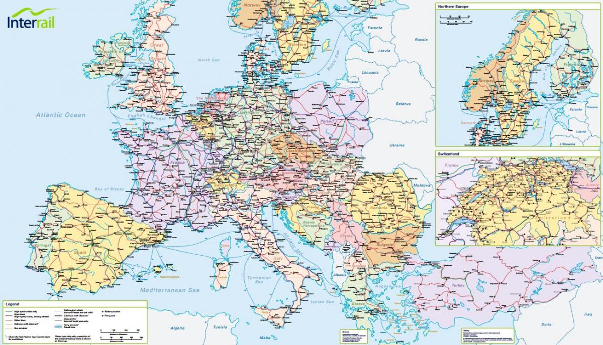 মানচিত্র interrail-সুইজারল্যান্ড 