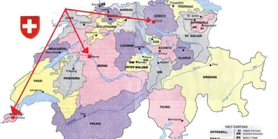 জেনেভা, সুইজারল্যান্ড ইউরোপ মানচিত্র