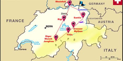 সুইস আল্পস মানচিত্র সুইজারল্যান্ড