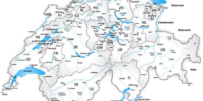 সুইজারল্যান্ড নদী মানচিত্র