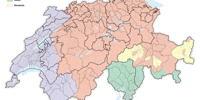 মানচিত্র সুইজারল্যান্ড এর ভাষা