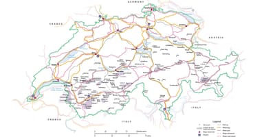 মানচিত্র সুইজারল্যান্ড এর মেট্রো 